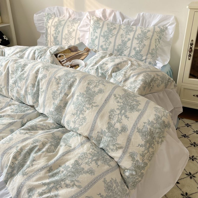 Four-piece Bed Set Washed Cotton Duvet Cover Sheets